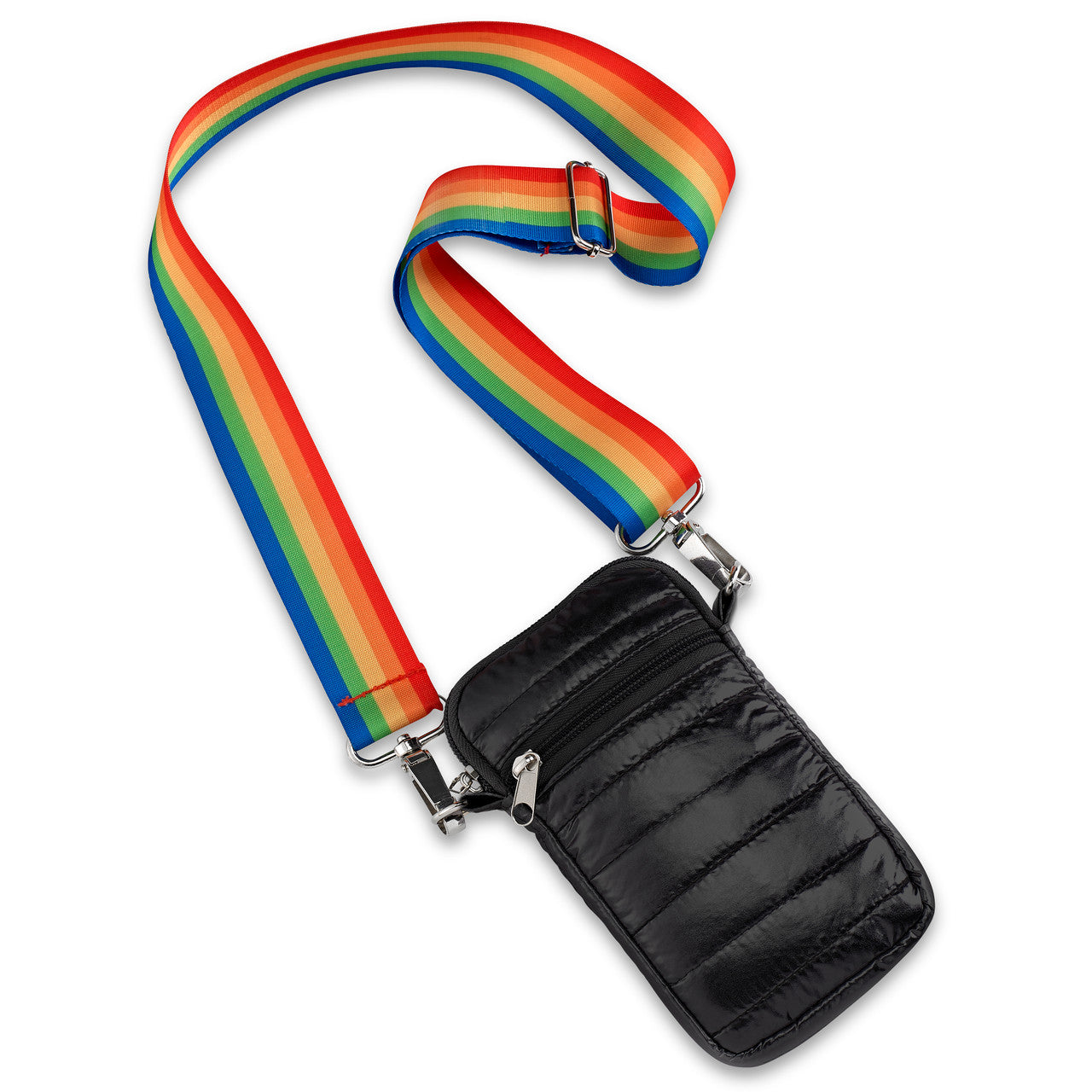 crossbody cell bag black puffer