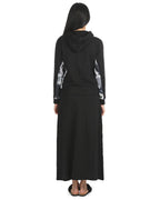 bathrobe 2 pc french terry zip up hoodie and skirt