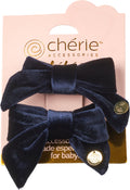 clip velvet pack of 2 bow set