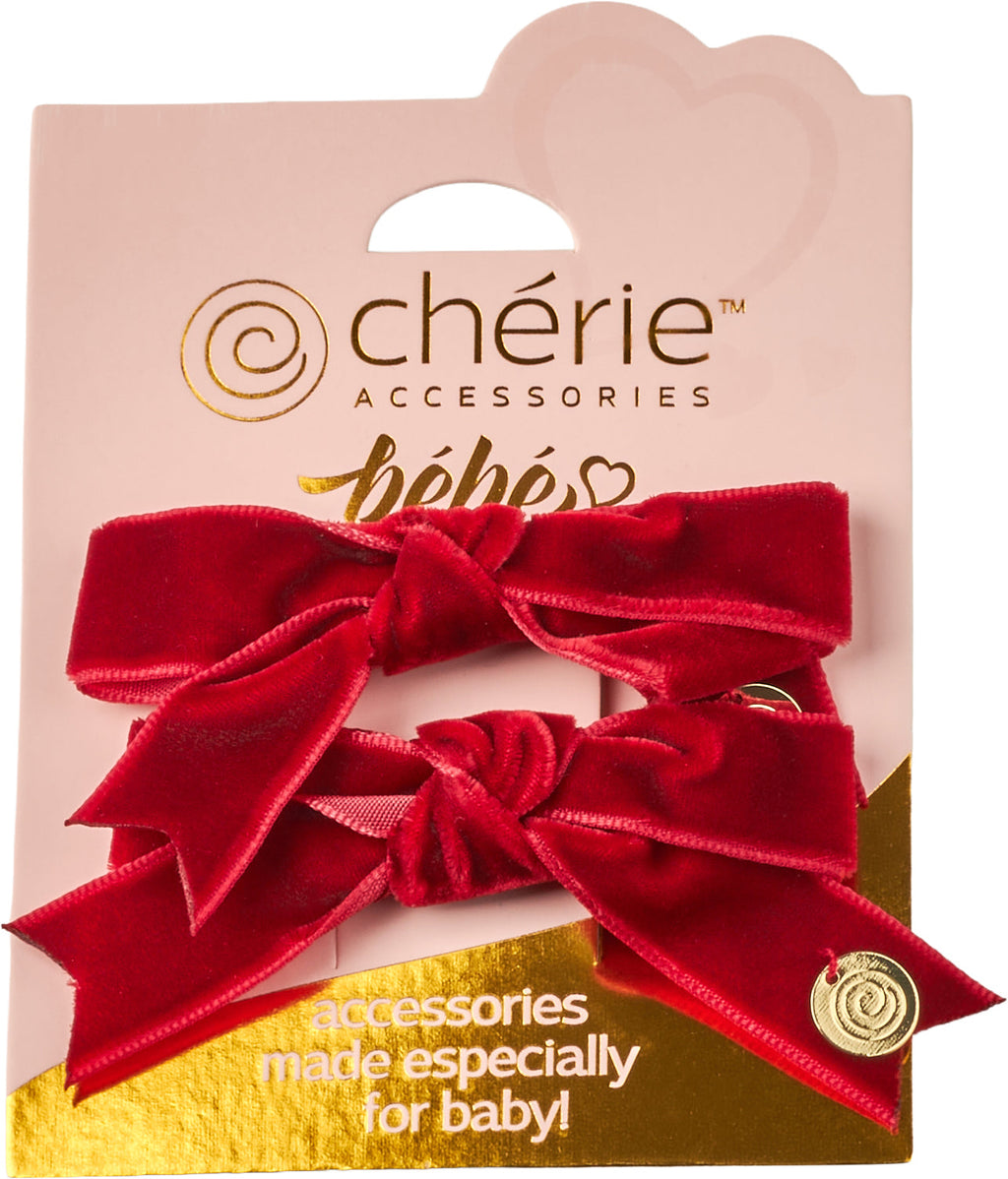 clip velvet with satin center pack of 2