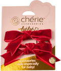 clip velvet with satin center pack of 2