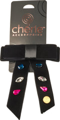 clip velvet rhinestone ties