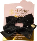 clip velvet with silver stud pack of 2 set