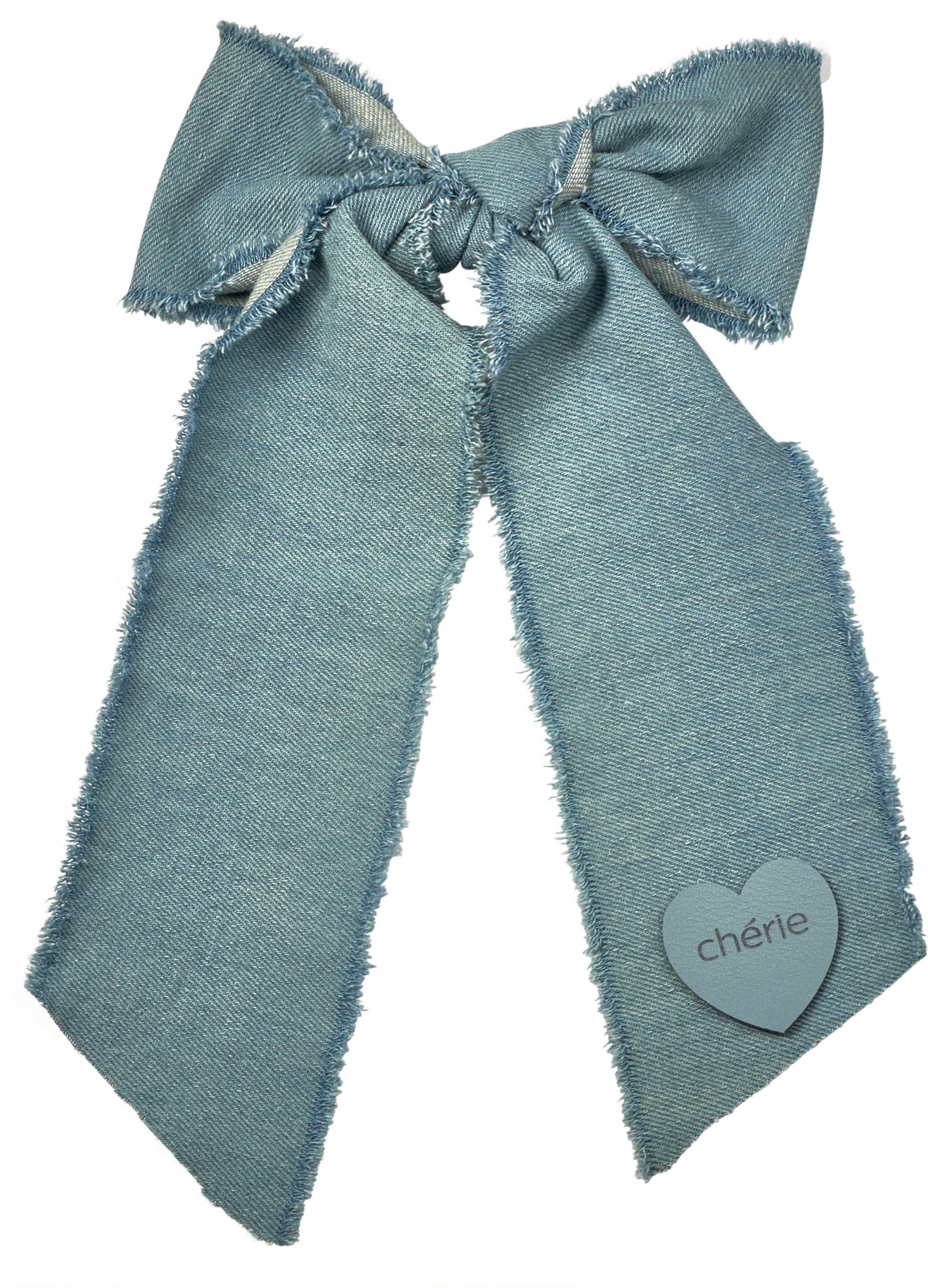 clip denim fringe heart