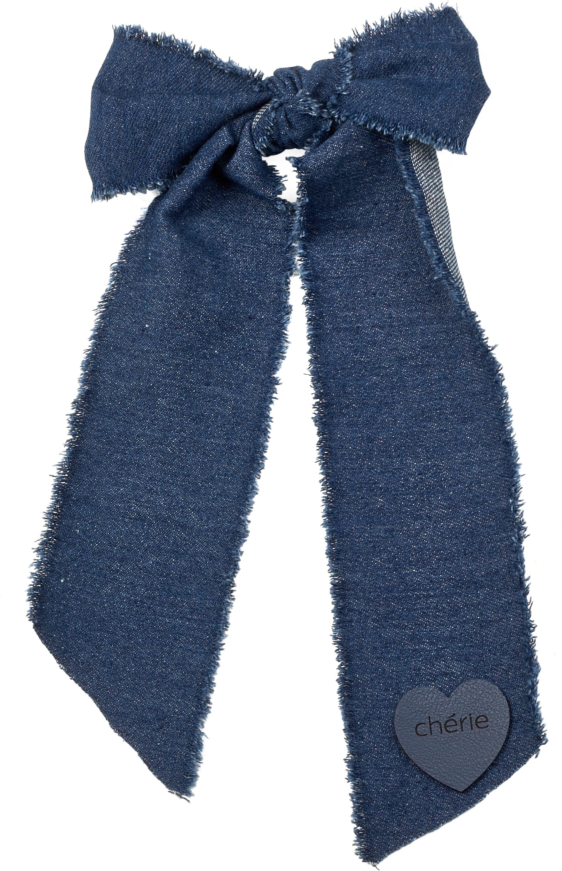 clip denim fringe heart