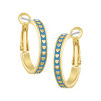 earring huggie gold hearts on enamel