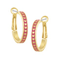 earring huggie gold hearts on enamel