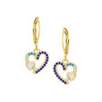 earring twisted u loop mop on outline heart