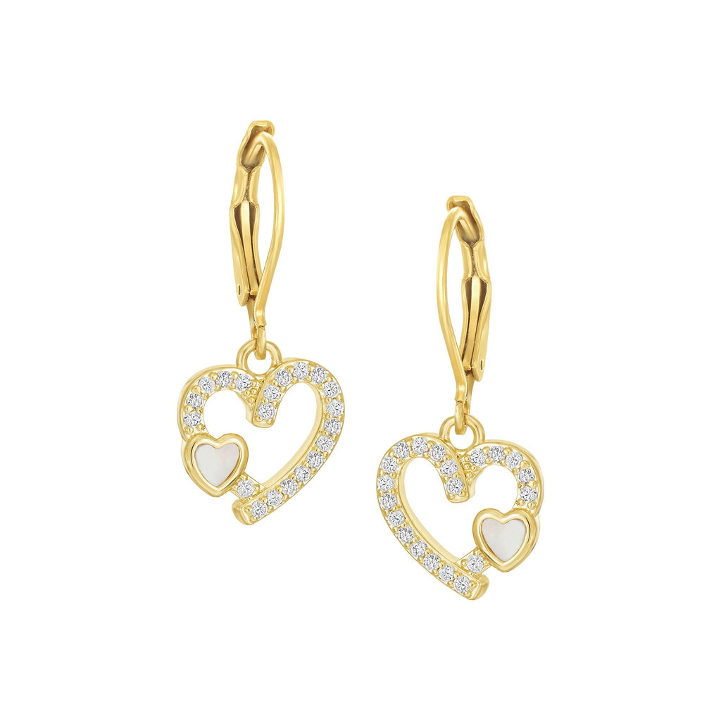 earring twisted u loop mop on outline heart