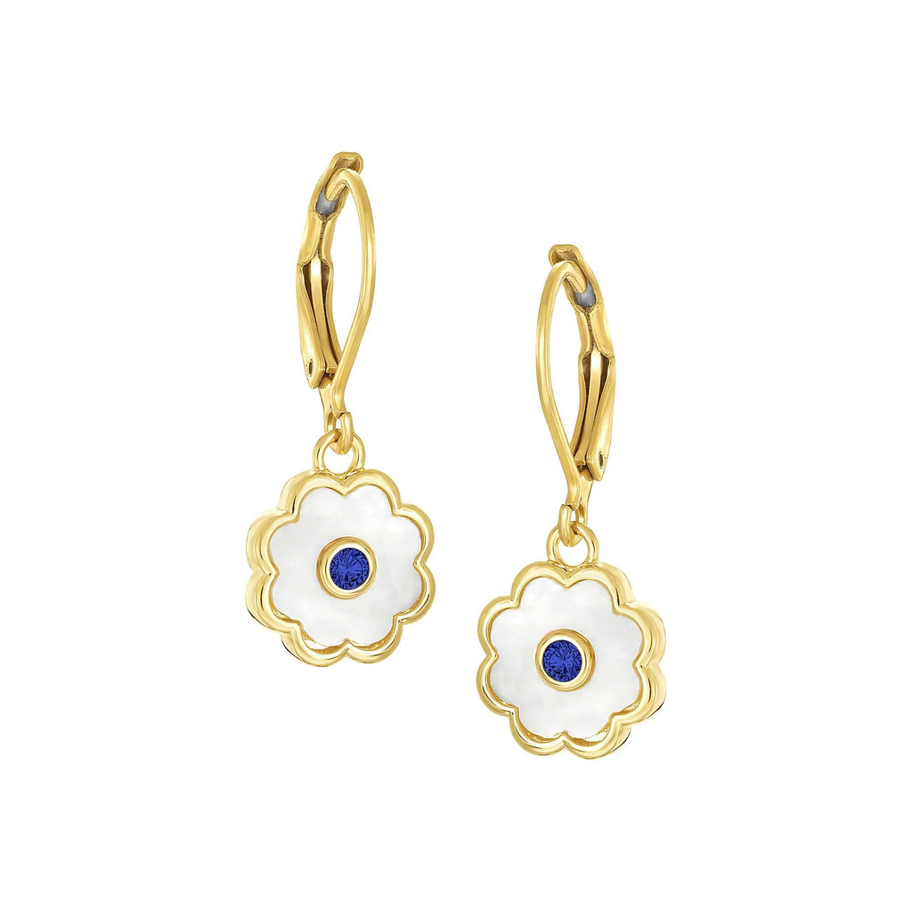 earring leverback soft mop flower