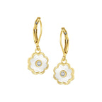 earring leverback soft mop flower