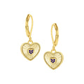 earring twisted u loop pleated fan heart