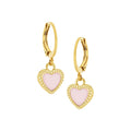 earring grooved frame heart plain loop