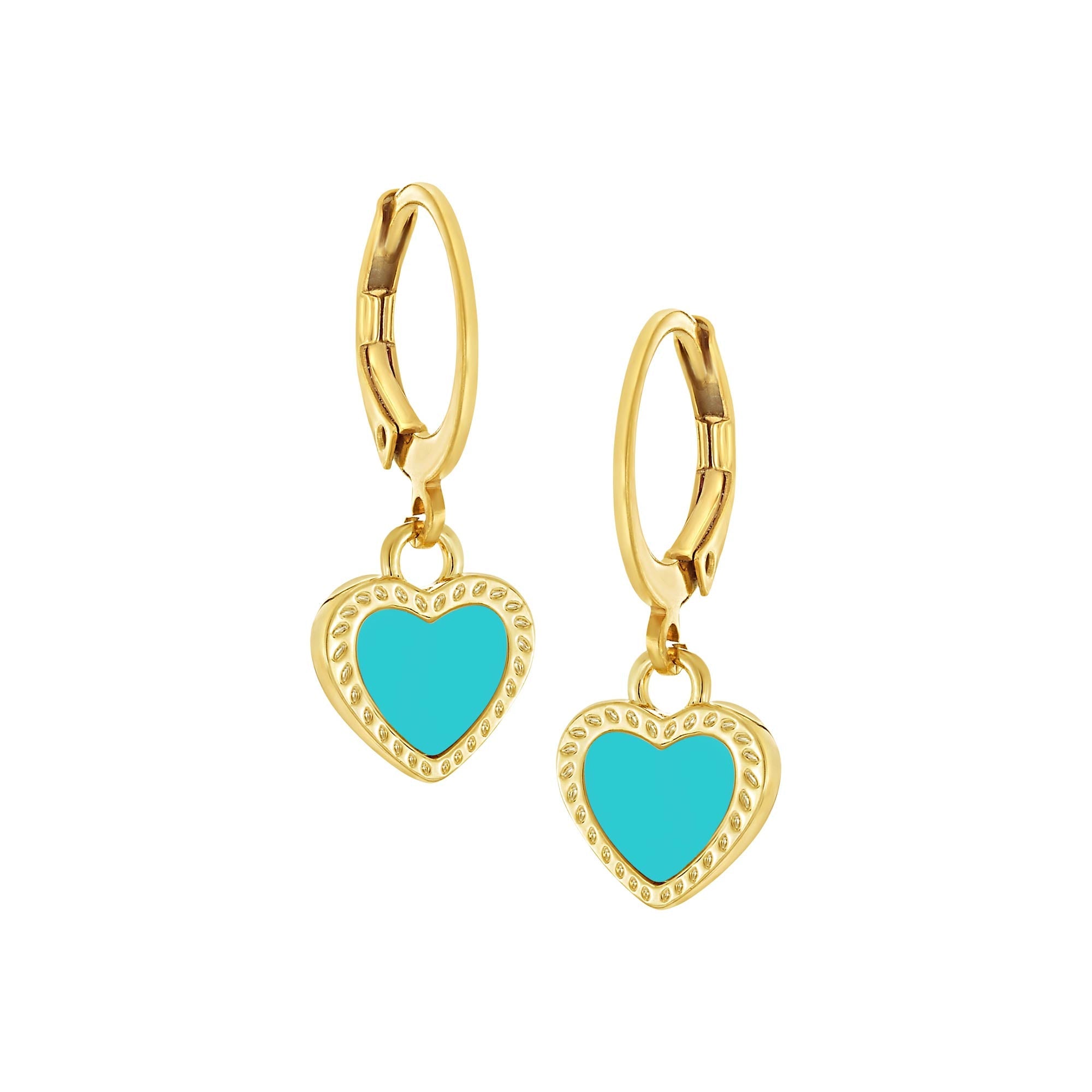 earring grooved frame heart plain loop
