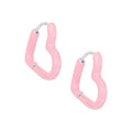 earring huggie heart shaped enamel