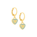 earring plain loop honeycomb heart
