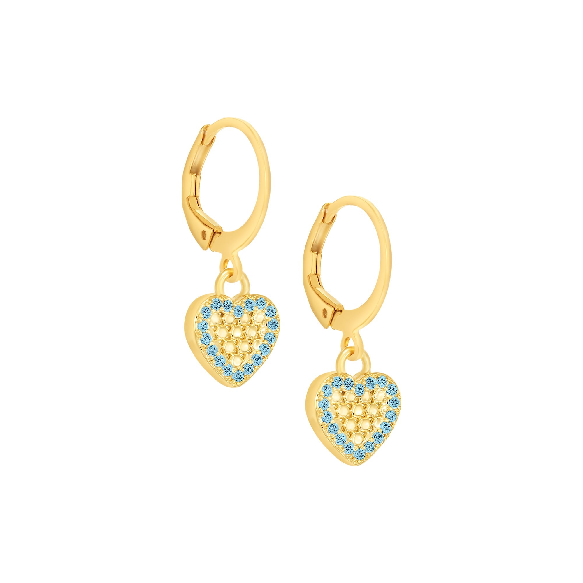 earring plain loop honeycomb heart