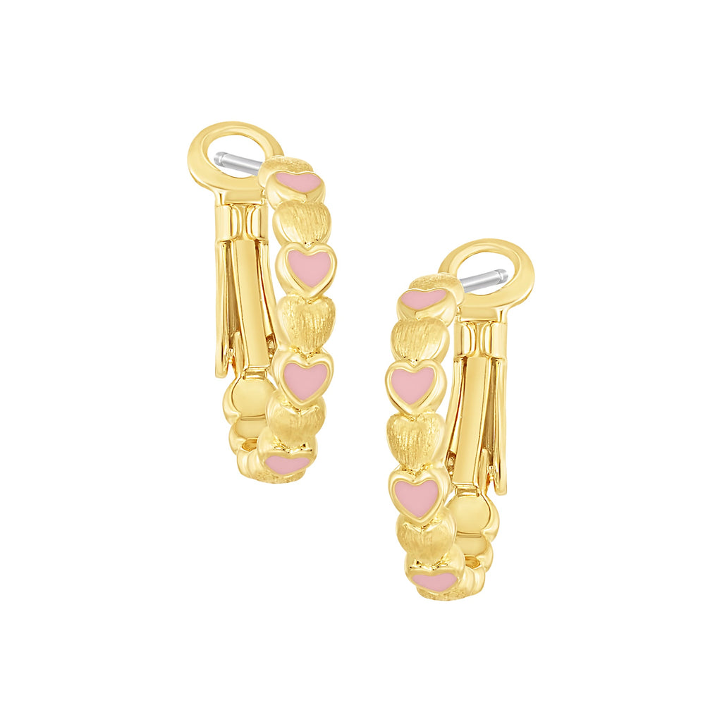 earring huggie lined hearts