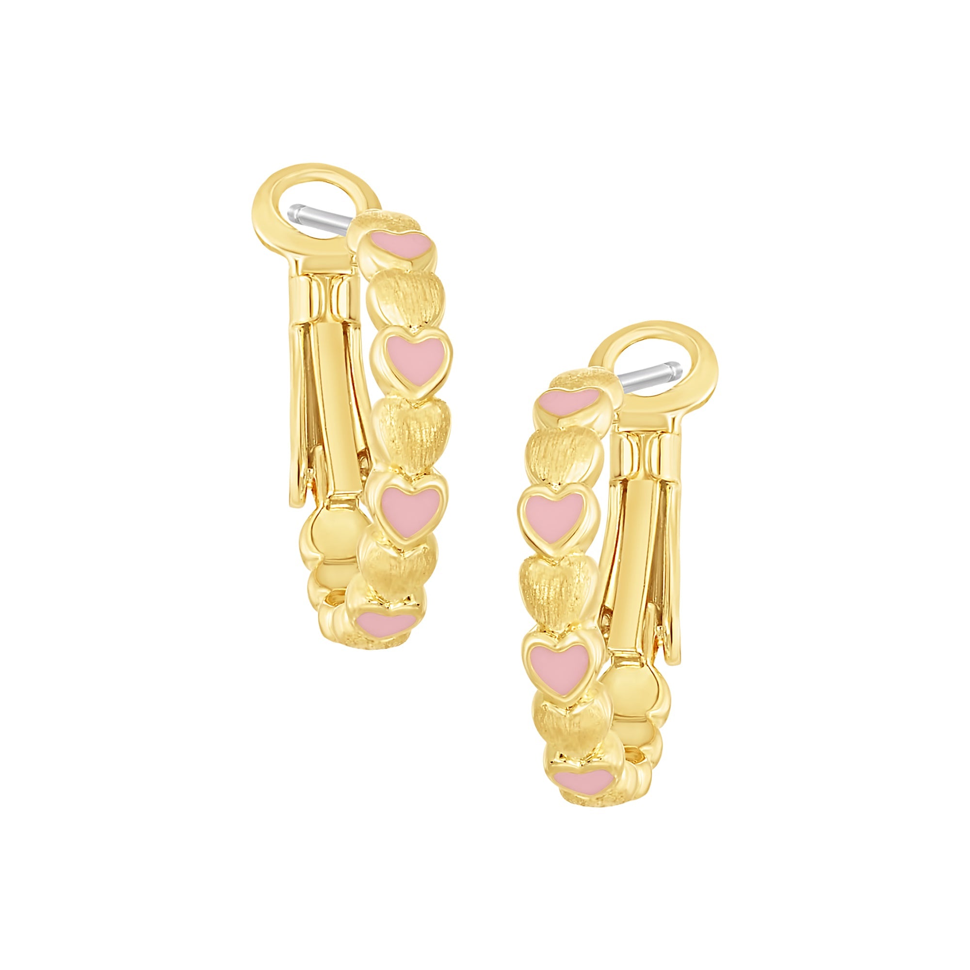 earring huggie lined hearts