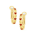 earring huggie lined hearts