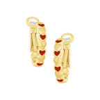 earring huggie lined hearts