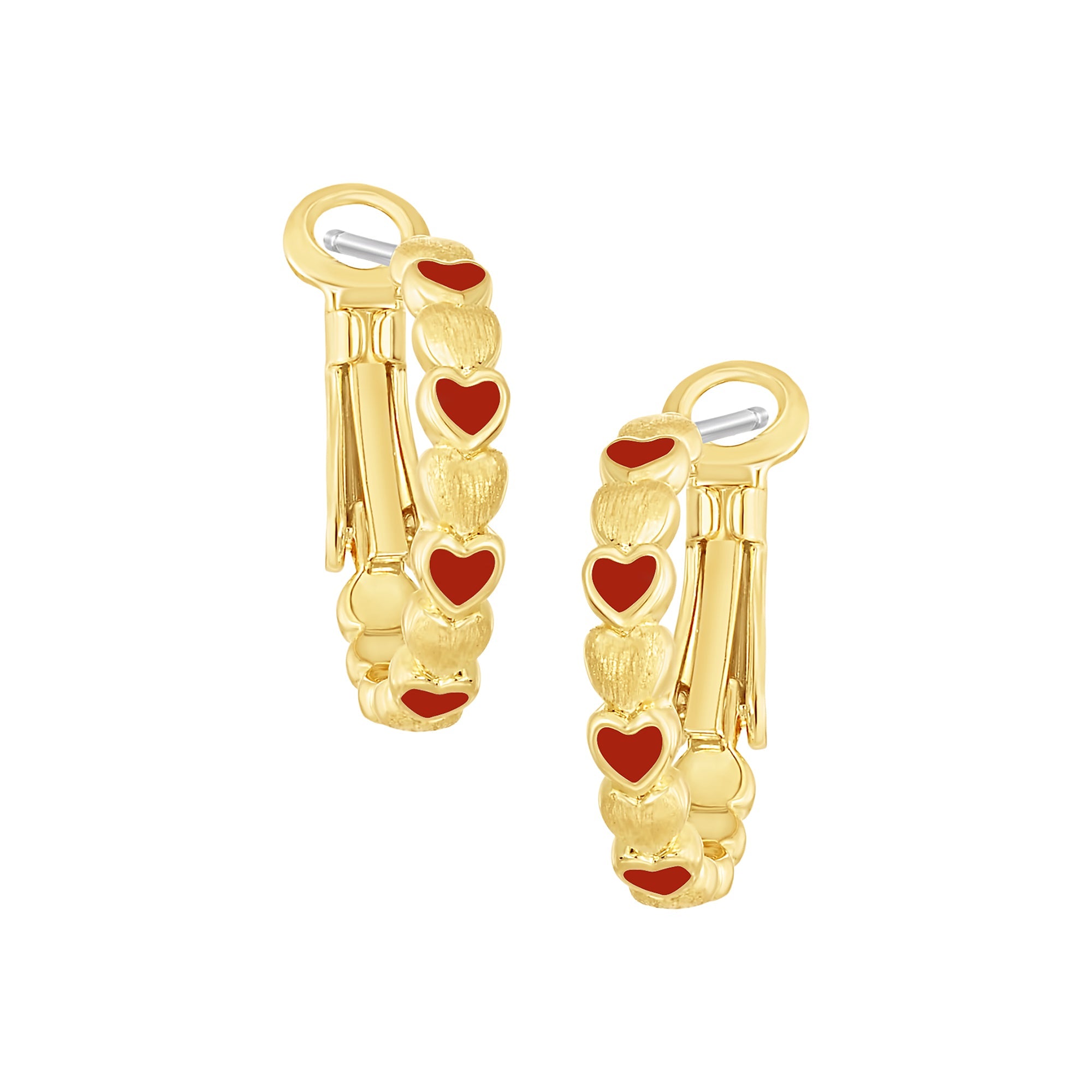 earring huggie lined hearts