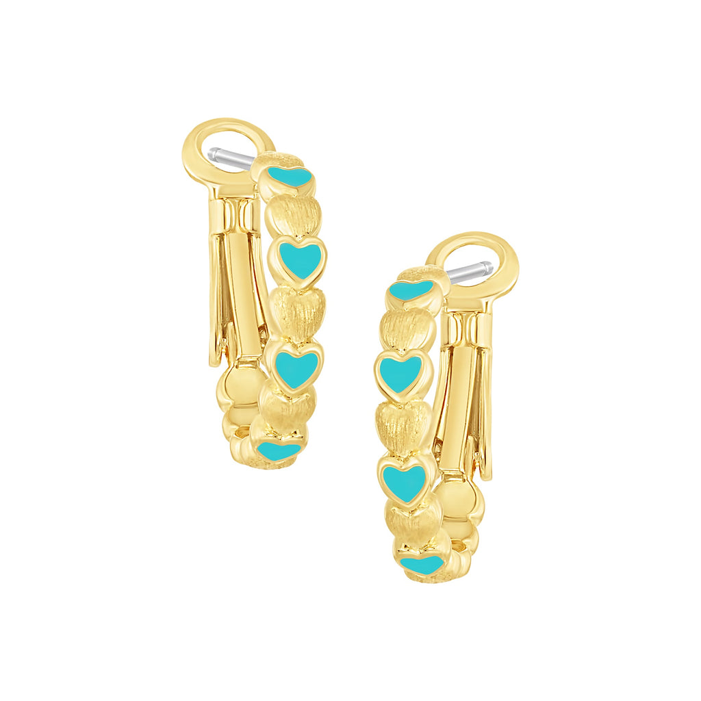 earring huggie lined hearts