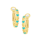earring huggie lined hearts
