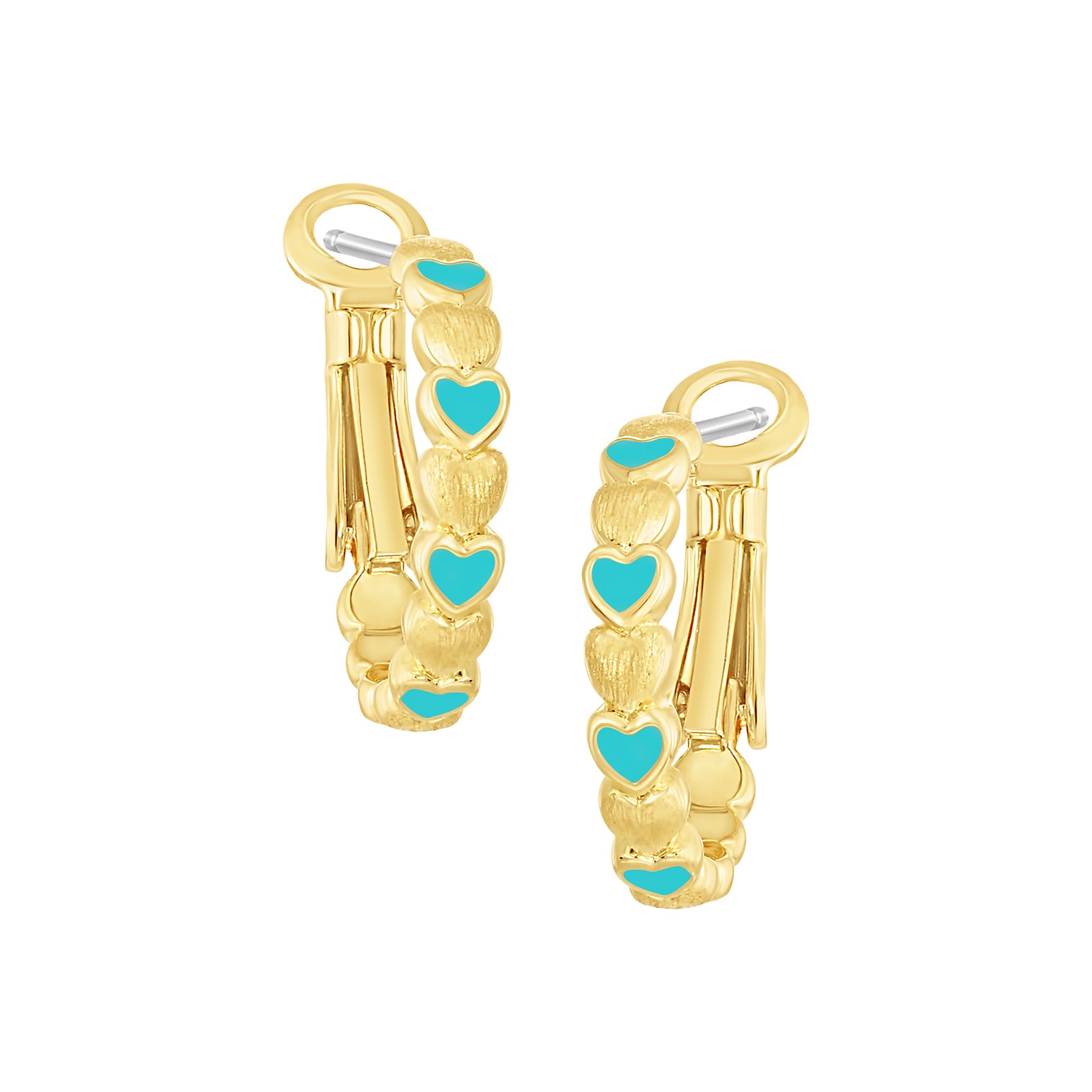 earring huggie lined hearts