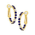 earring huggie three prong stone