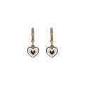 earring gold on enamel heart