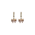 earring puffed gold bow