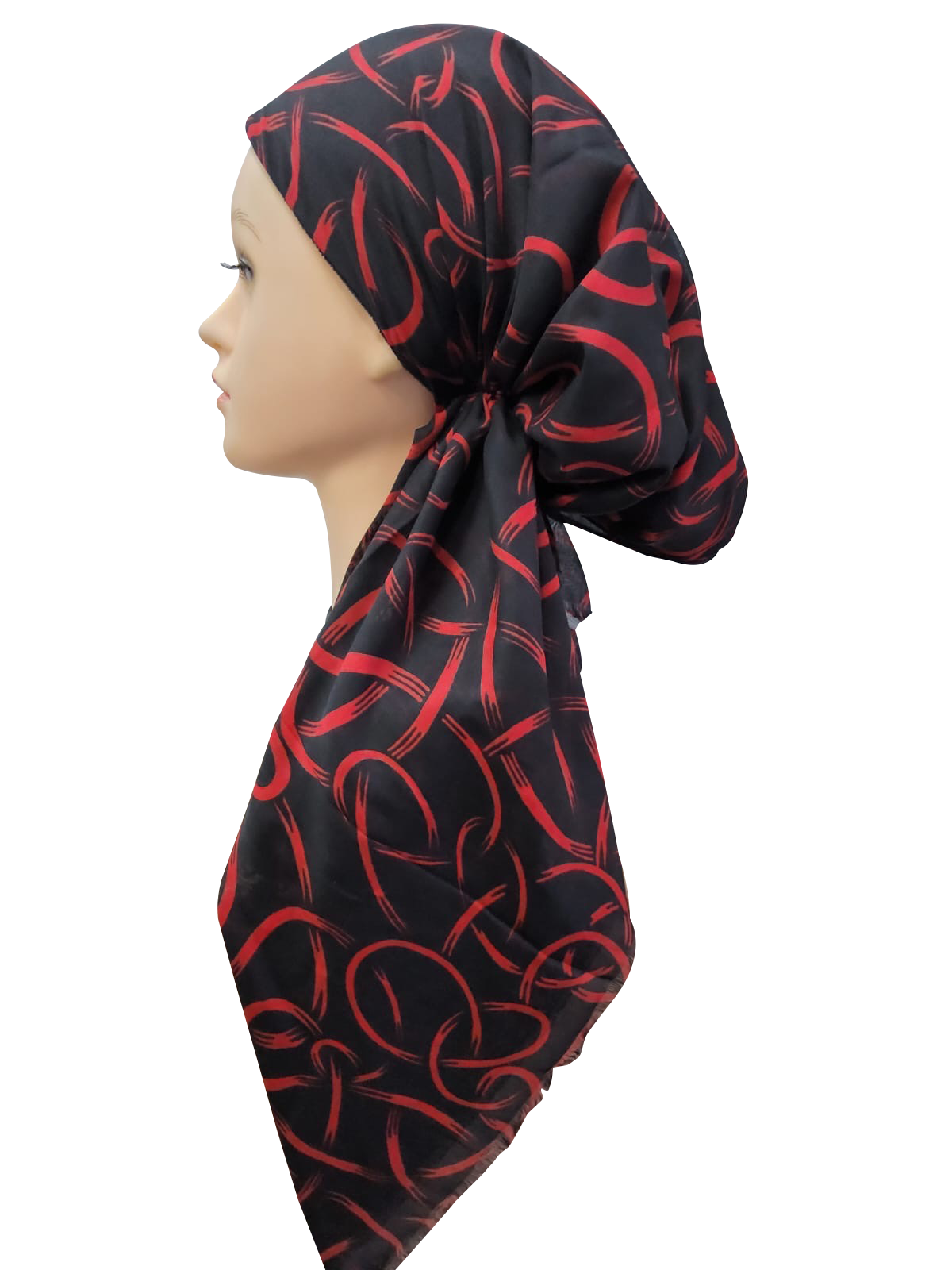headscarf closed loopy swirls
