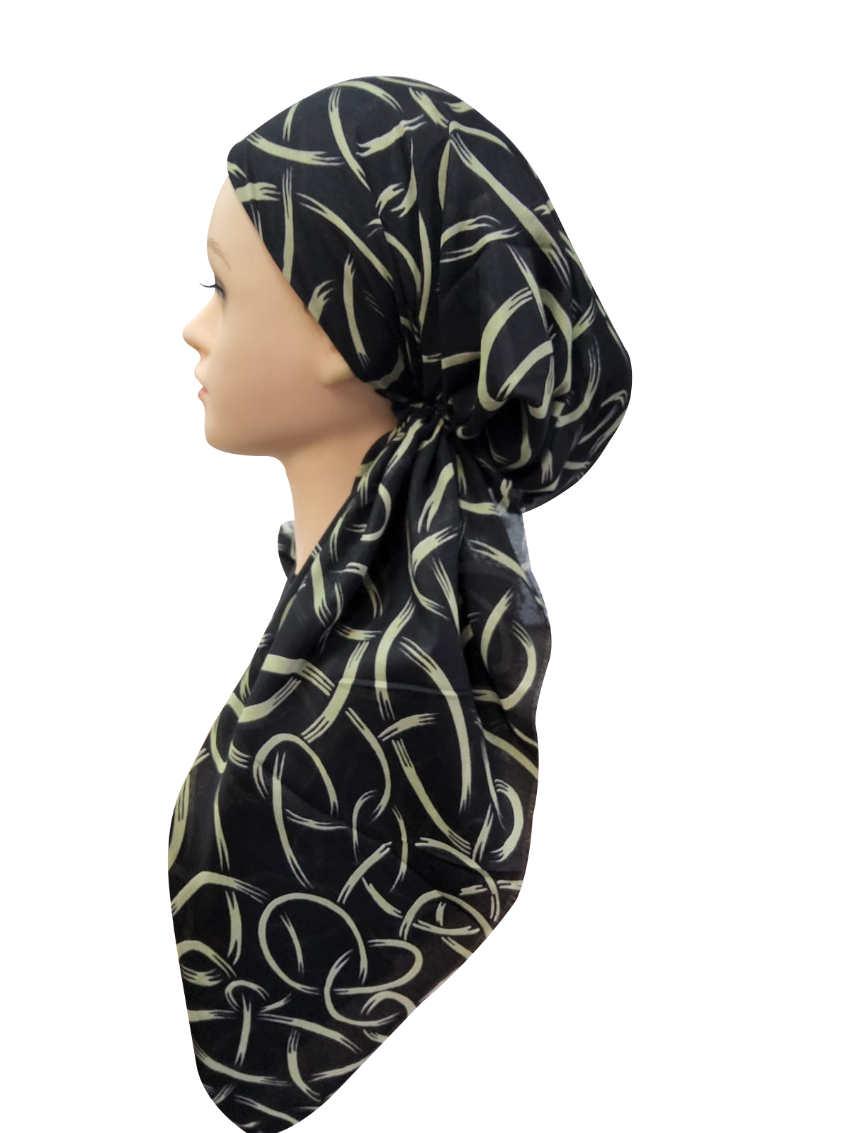 headscarf closed loopy swirls