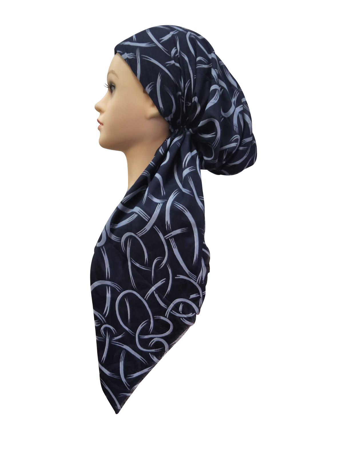 headscarf closed loopy swirls