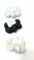 pony scrunchie satin flower