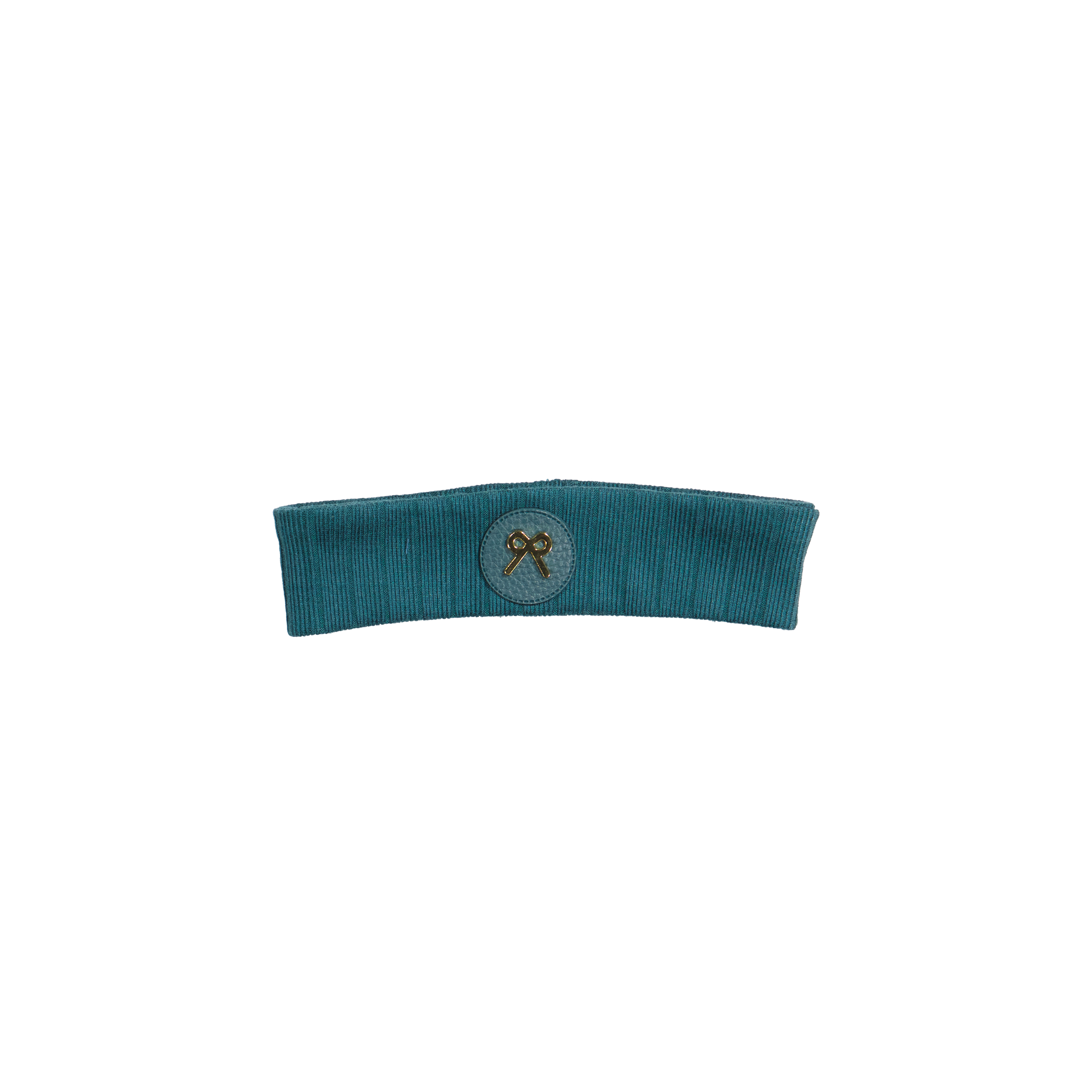 sweatband gold applique bow