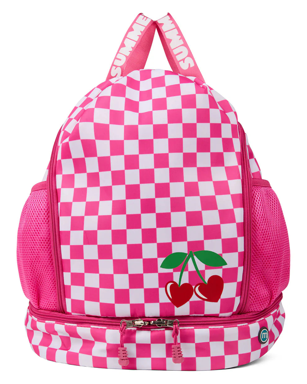 backpack heart cherries checkered