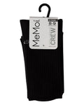 2pp thin ribbed crew socks