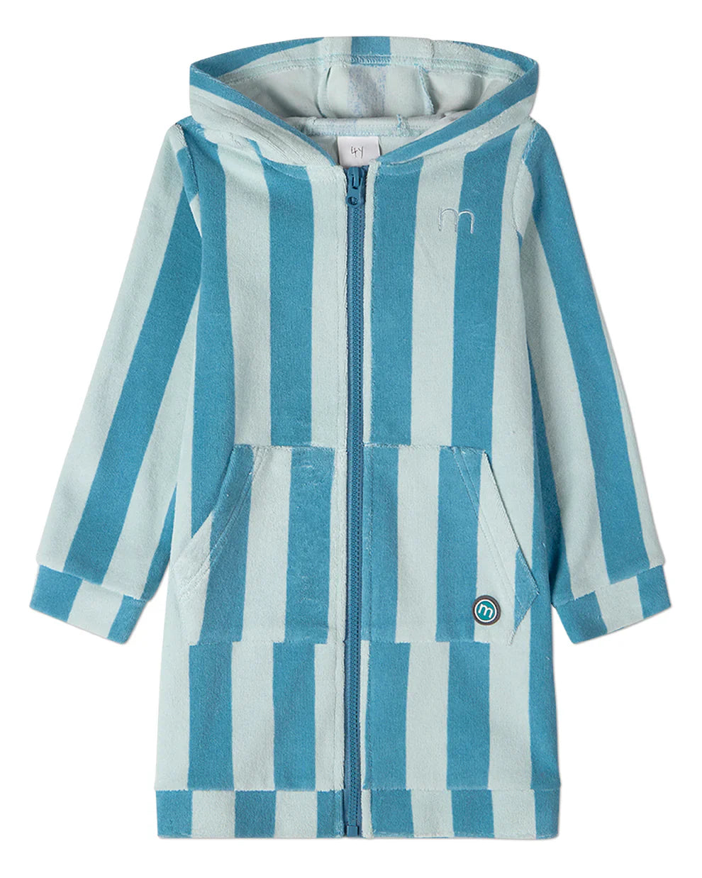 bathrobe terry striped zip up