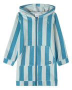 bathrobe terry striped zip up