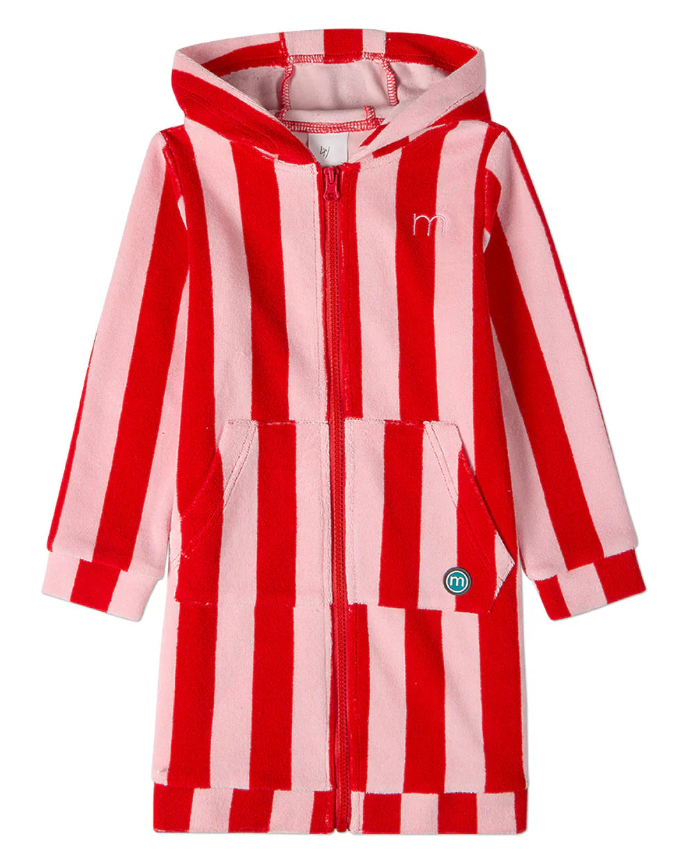 bathrobe terry striped zip up
