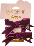 pony scrunchie velvet with satin center pack of 2 bow