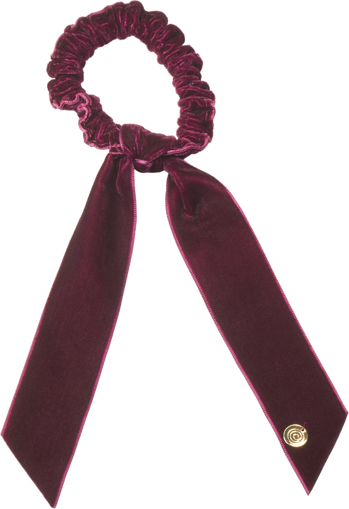 pony scrunchie velvet with satin center ties