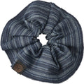 pony scrunchie denim print