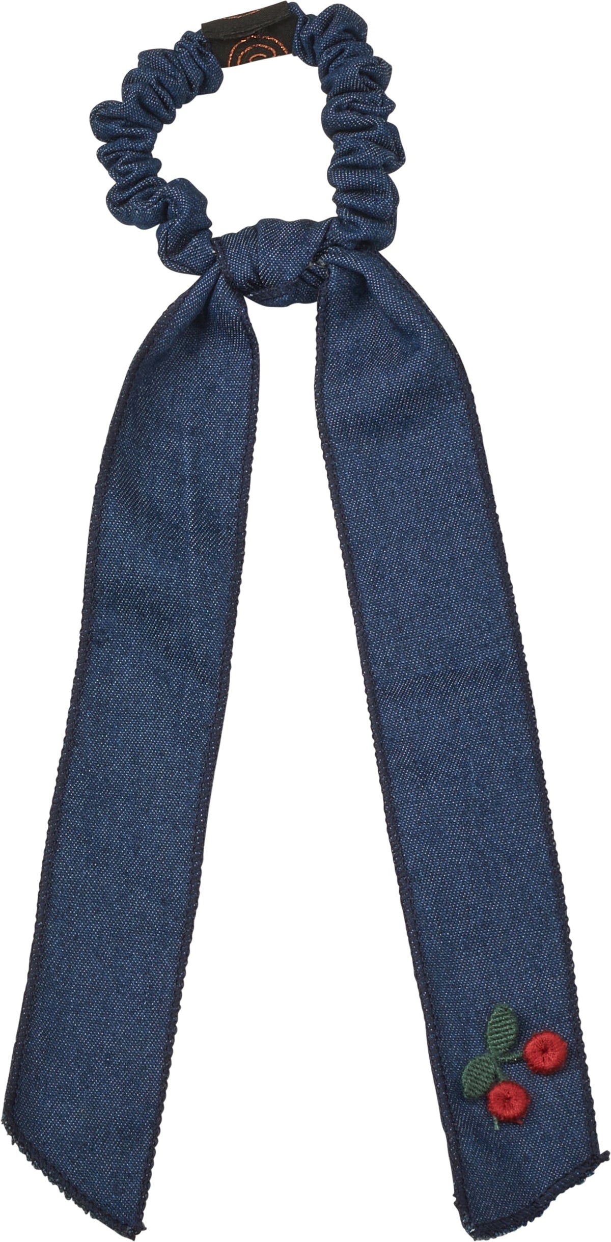 pony scrunchie denim cherry ties