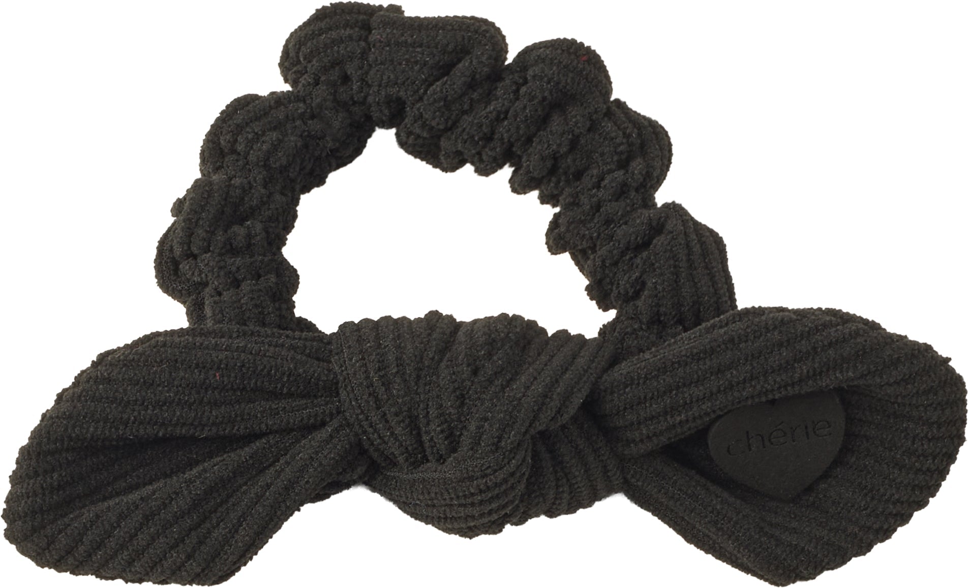 pony scrunchie corduroy heart bow