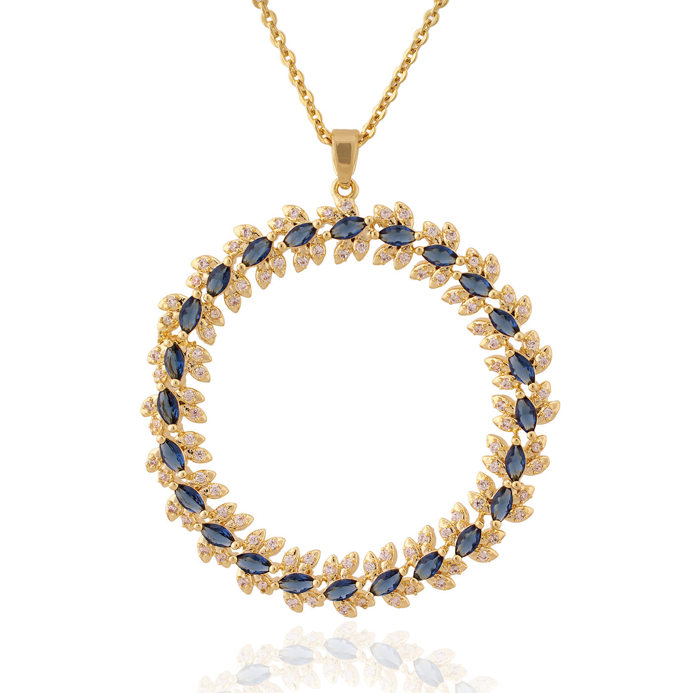 necklace hollow round leaves