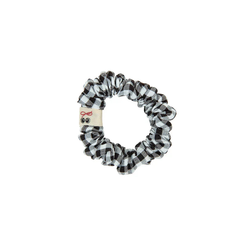 pony scrunchie pin stripe and gingham with edge