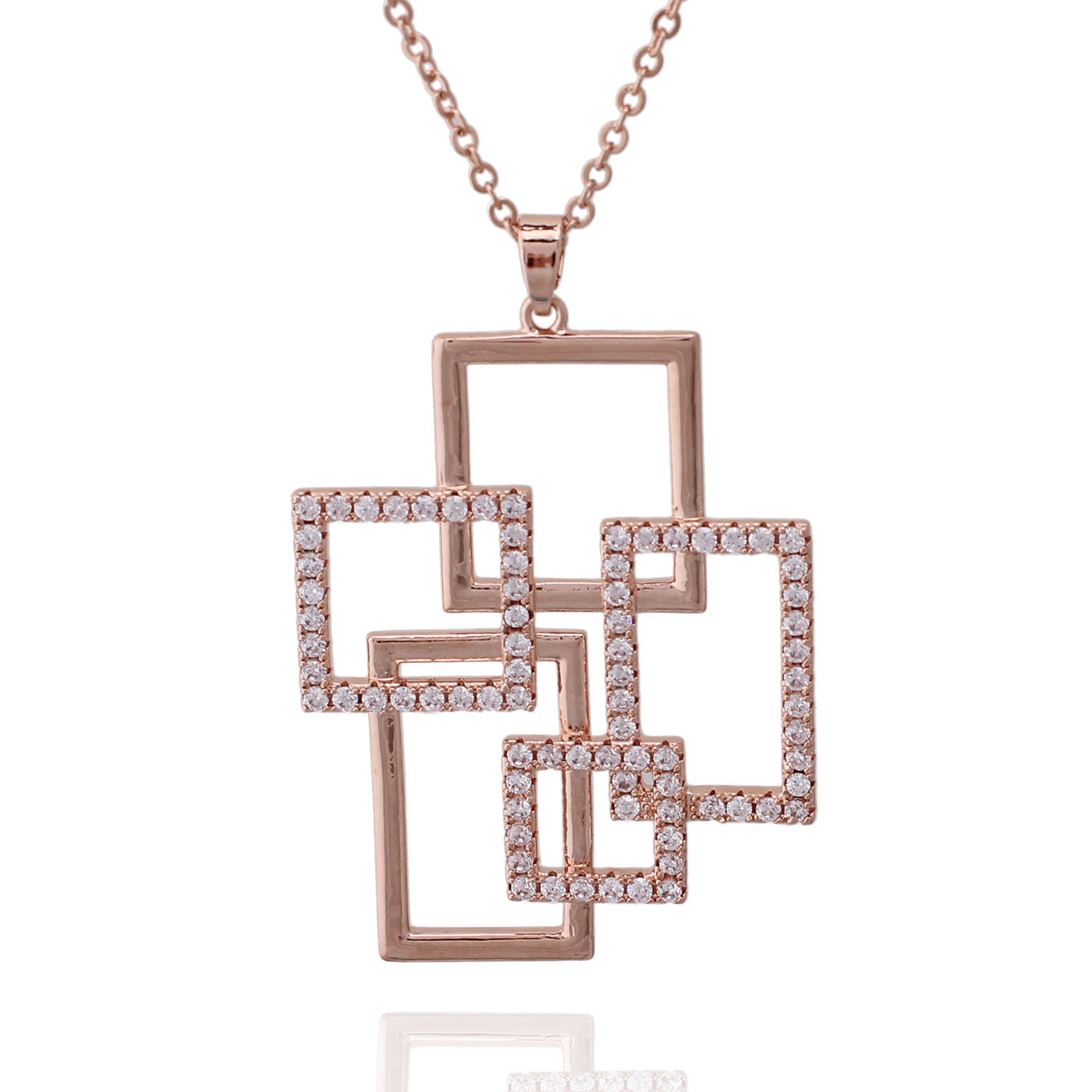 necklace pendant overlapping squares
